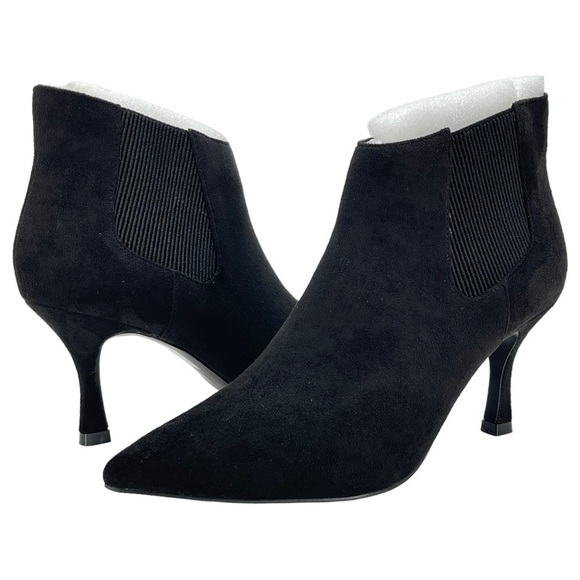 Journee Collection Elitta Black Microsuede Fabric Womens Ankle Booties size 8.5M - Picture 15 of 15